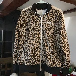 Palm Angels Cheetah Print track zip up jacket
